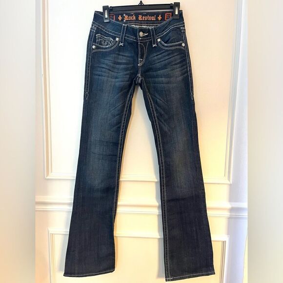 Rock Revival Debbie Dar Wash Bootcut Jeans Fleur Di Lis NEW without tags 27 - Picture 3 of 12